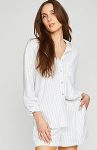 Gentle Fawn - Portia Button Down Shirt ~ White Stripe