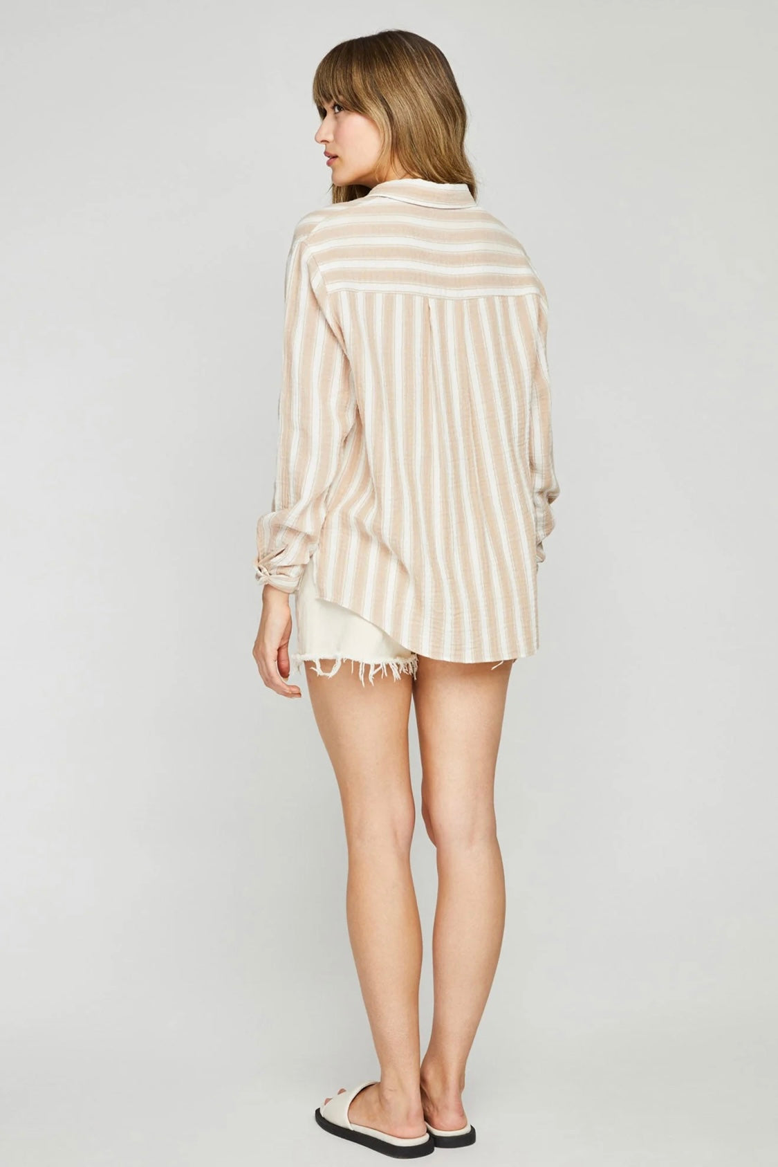 Gentle Fawn - Sonia Button-Down Shirt ~ Sand Stripe
