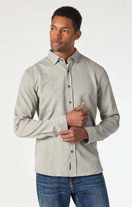 Mavi - Mens Long Sleeve Button Up Shirt Slim Fit ~ Elephant Skin