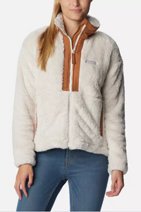 Columbia - Women's Boundless Discovery™ Full Zip Sherpa Jacket ~ Chalk, Camel Brown