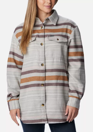 Columbia - Women's Calico Basin™ Shirt Jacket ~ Grey Heathered Stripe
