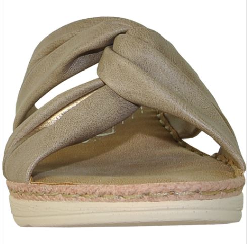 VANGELO -  KENZIE Comfort Wedge Sandal l Taupe Brown
