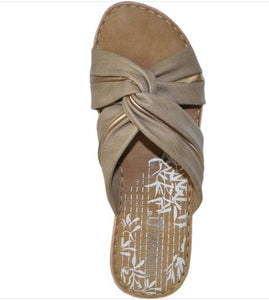 VANGELO -  KENZIE Comfort Wedge Sandal l Taupe Brown