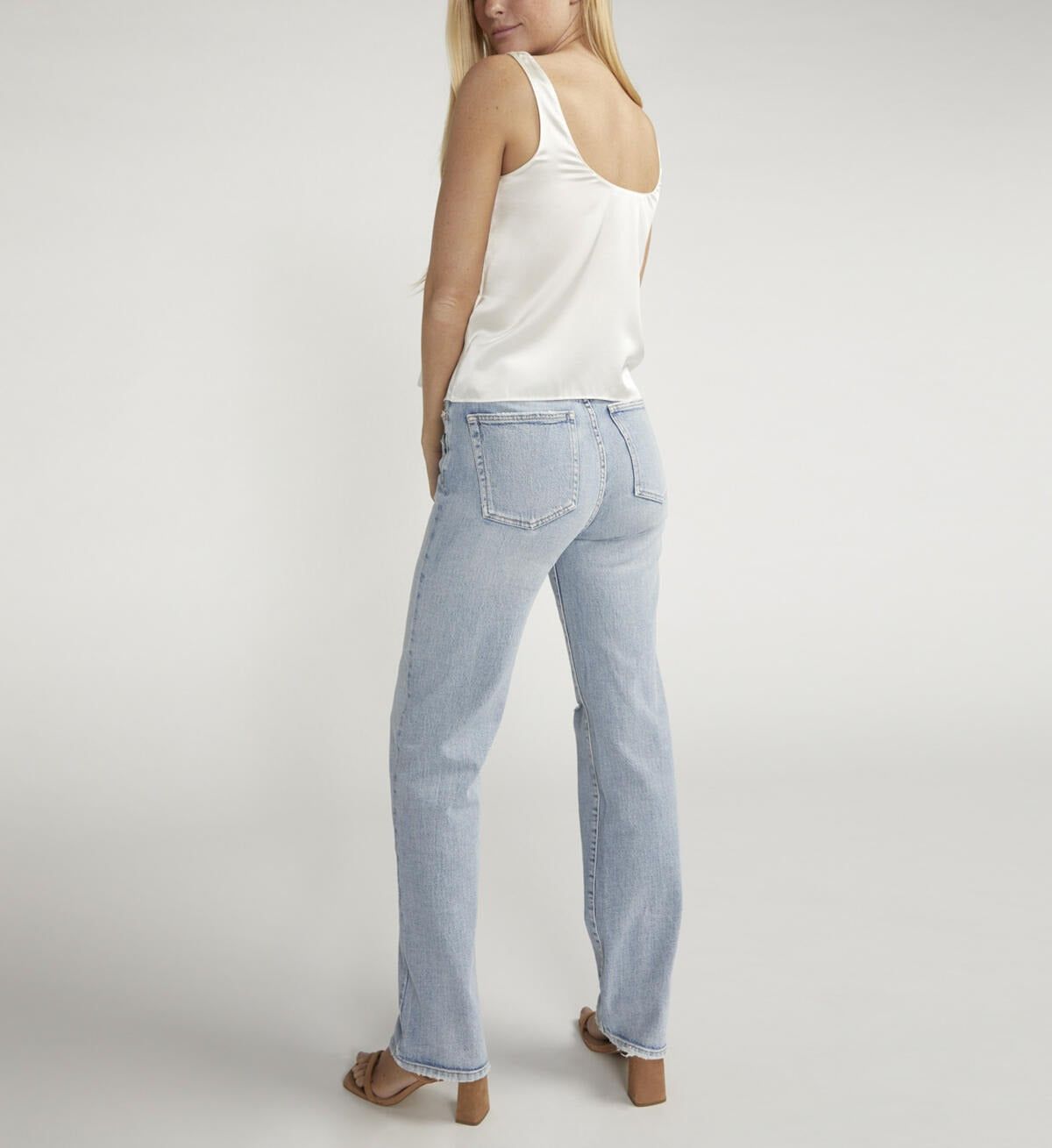 SILVER - Highly Desirable High Rise Straight Leg Jeans