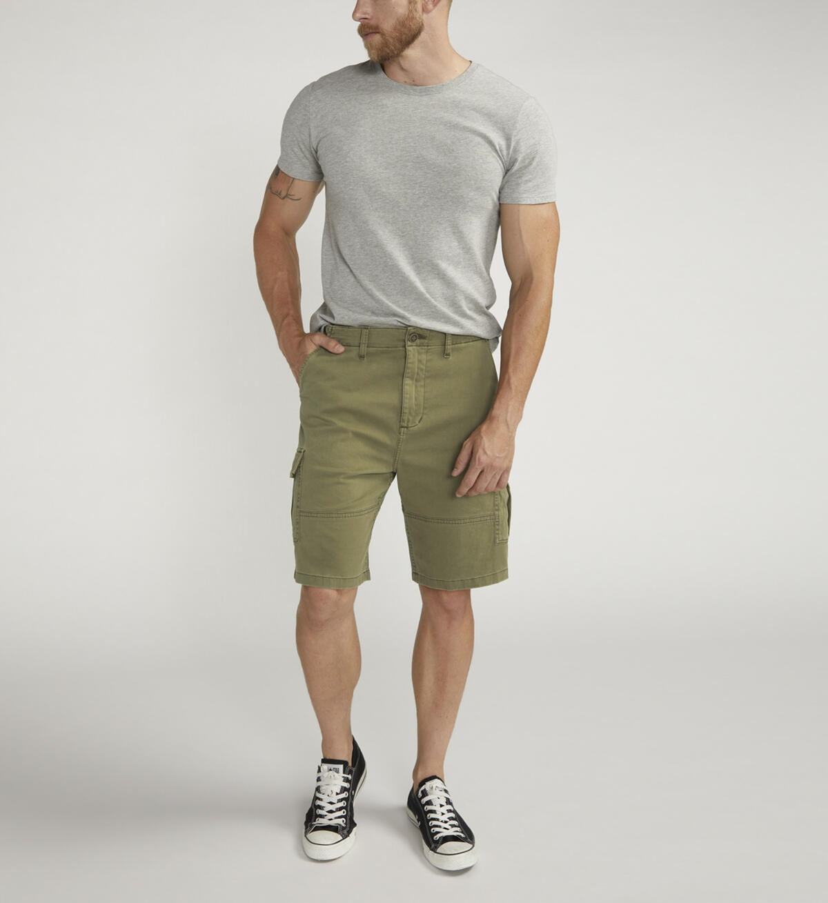 SILVER - Cargo Essential Twill Shorts ~ Olive