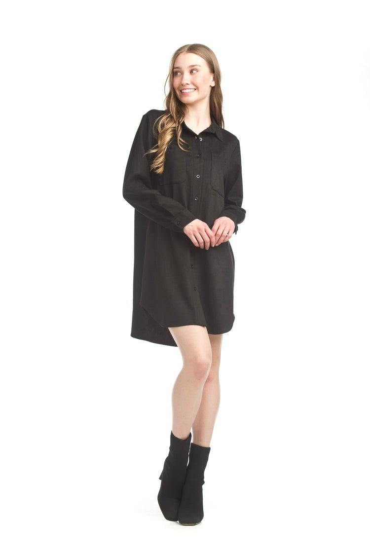 Papillon - Fake Sueded Shirt Dress ~ Black