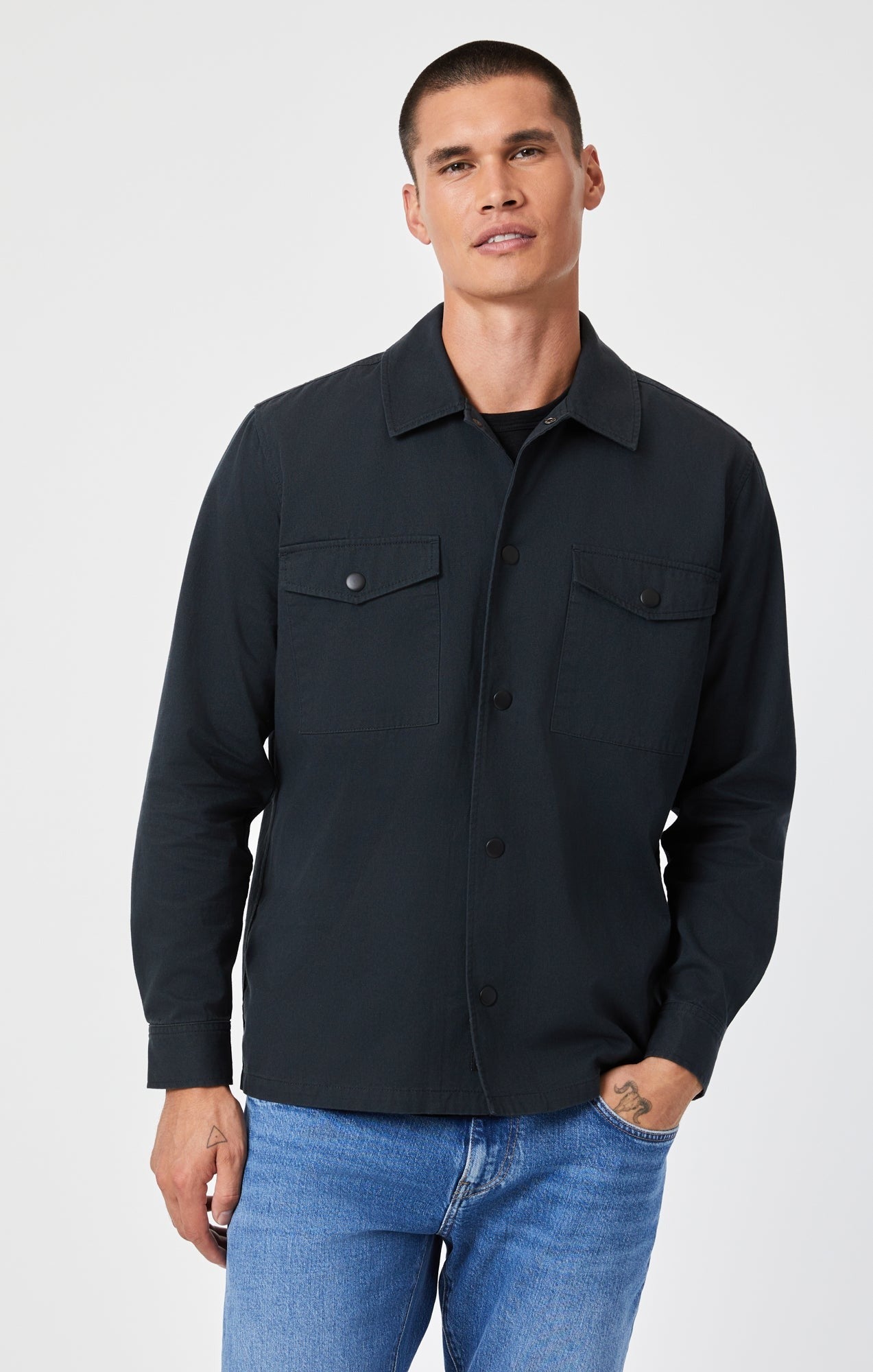 Mavi - Double pocket Overshirt Regular fit ~ pirate black