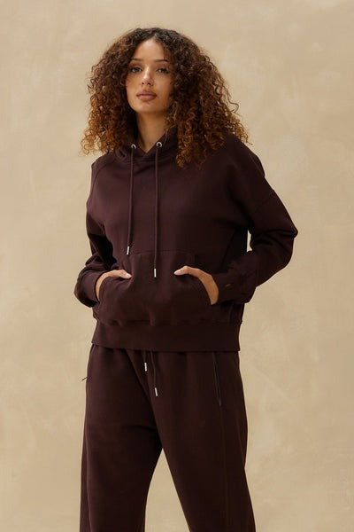 Kuhalla - Contour Line Perfect Hoodie ~ Truffle Brown