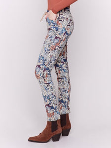 Charlie B - Printed Suede Crinkle Jogger Pants ~ Multicolor