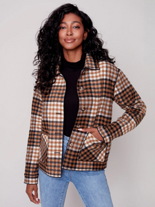 Charlie B - Reversible Plaid Jacket - Truffle