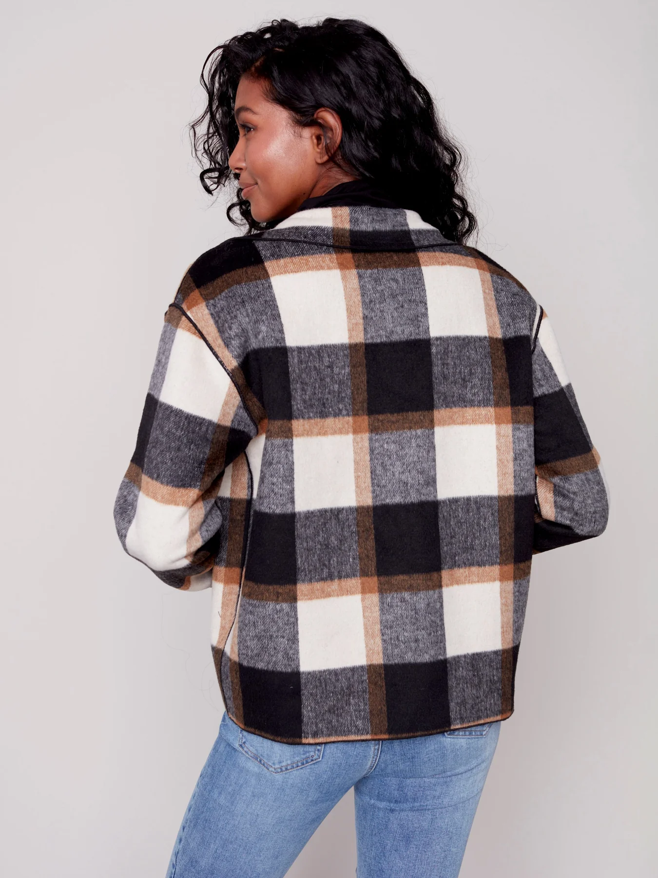 Charlie B - Reversible Plaid Jacket - Truffle