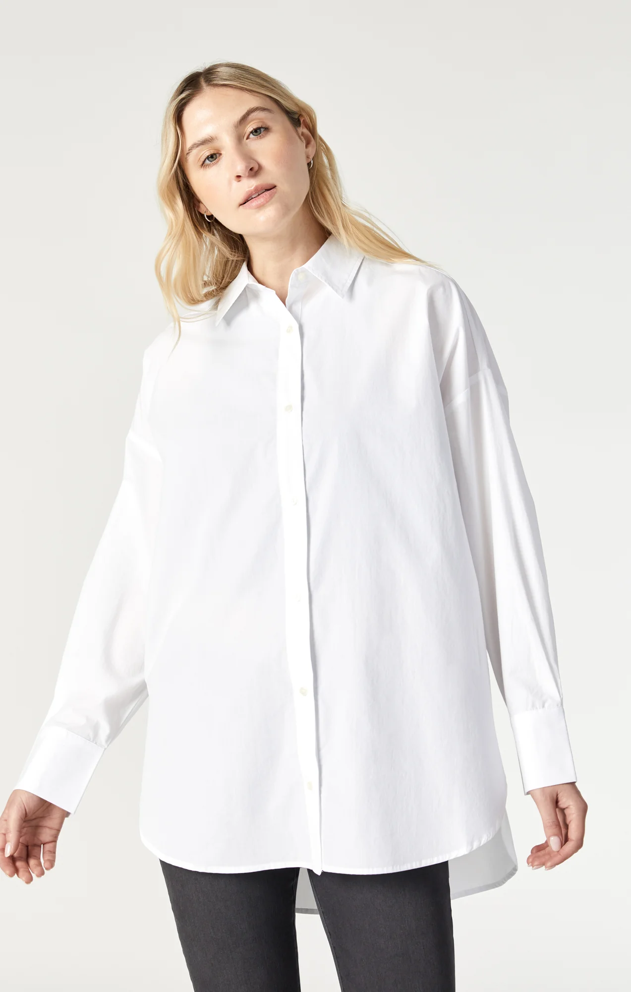 Mavi - Long Sleeve Button Down Shirt Oversized Fit ~ Antique White