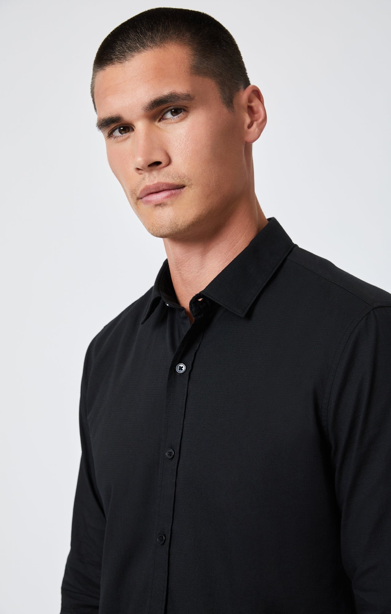 Mavi - Button-up Long sleeve shirt Slim fit ~ black