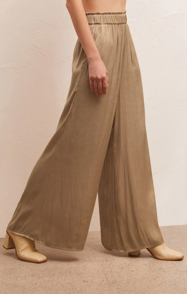 Z Supply - Luxe Sheen Wide Leg Pant ~ Rattan – ao by victoria