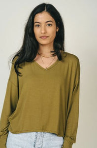 Jackson Rowe - Notch LS V Neck Top