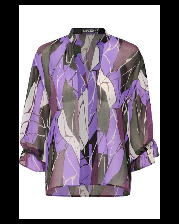 SOAKED IN LUXURY - JOSEFINE AMILY BLOUSE ~ PASSION FLOWER ROCK PRINT