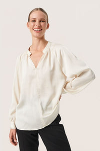 Soaked in Luxury - SLIoana Blouse LS  - Whisper White