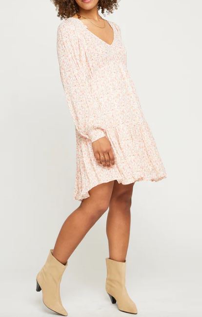 Gentle Fawn - Charlize Long Sleeve Dress ~ Apricot Ditsy