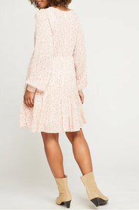 Gentle Fawn - Charlize Long Sleeve Dress in Apricot Ditsy