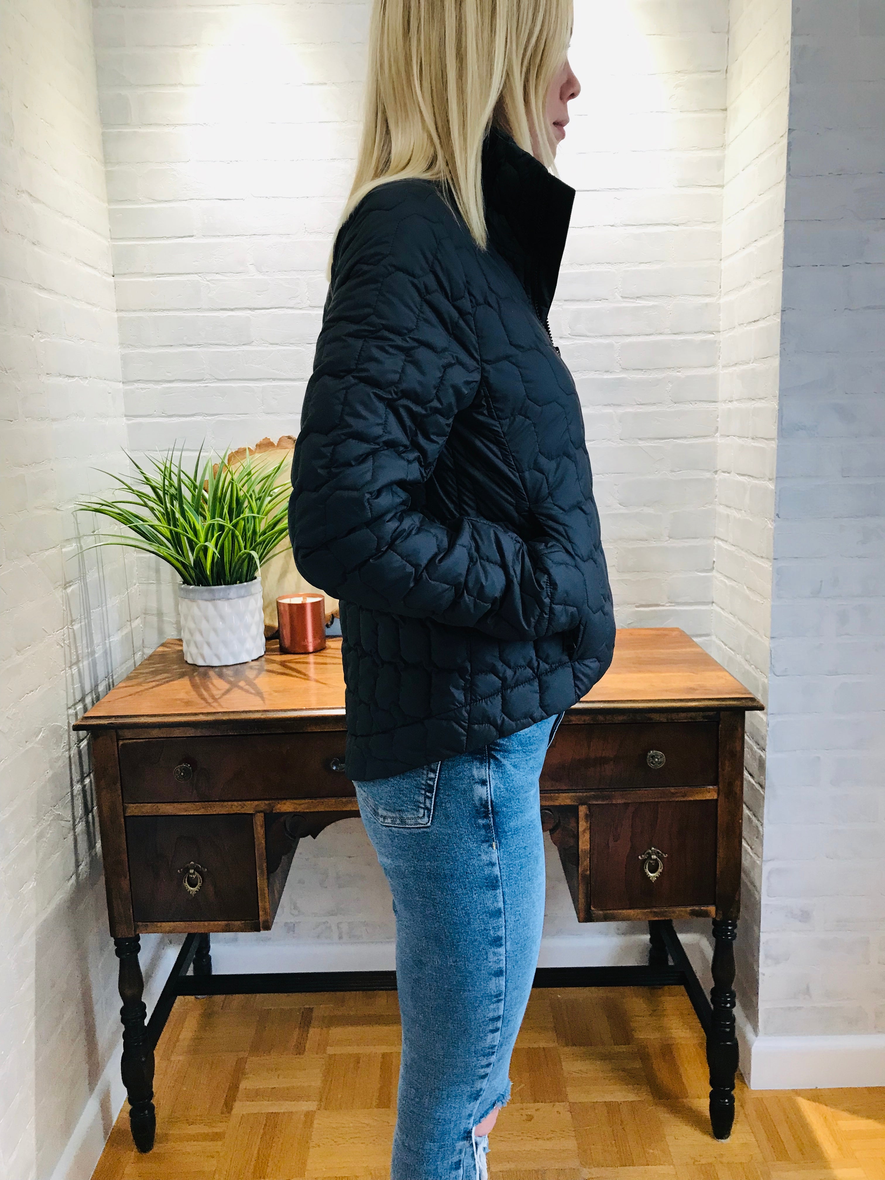 Quilted Cropped TNF Jacket